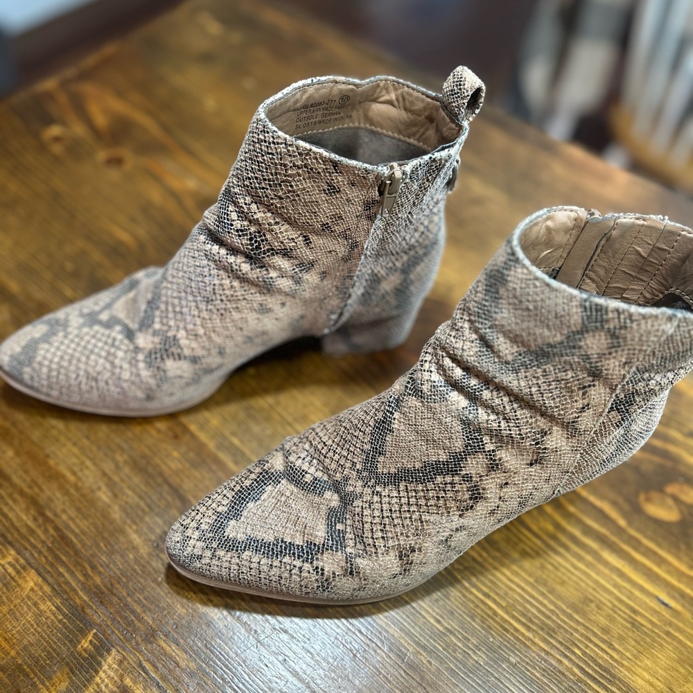 Snakeskin Ankle Boots- Very G